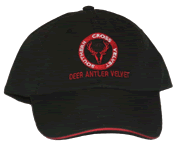 Black Ball Cap with Red Brim Accent.
